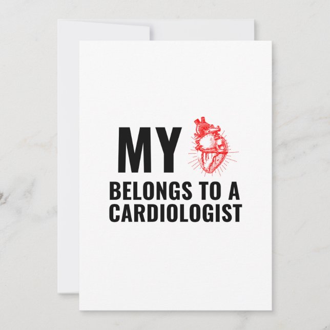 Cardiologist doctor funny heart thank you card (Front)