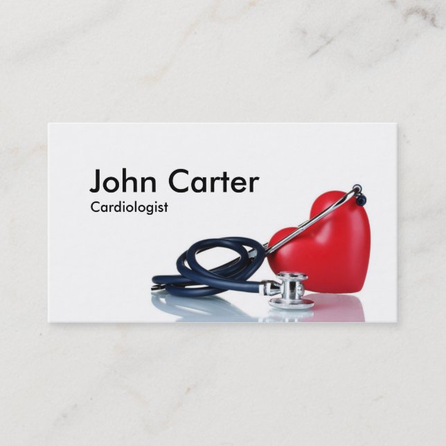 Cardiologist Family Doctor Clinic First Aid Business Card (Front)