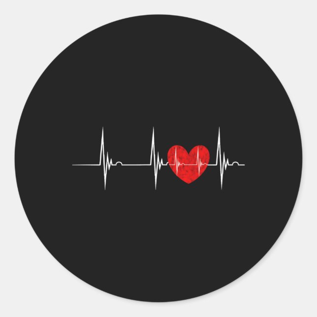 Cardiologist He Ekg Hebeat Pulseline Cardiology Classic Round Sticker (Front)