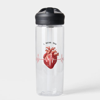 Cardiologist Heart Doctor Cardiology Echo Design Water Bottle