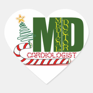 CARDIOLOGIST HEART DOCTOR CHRISTMAS MERRY STICKER