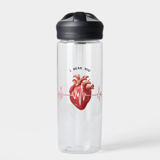 cardiologist heart doctor I Hear You Compassion  Water Bottle