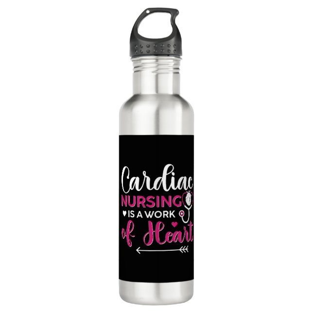 Cardiologist Heartbeat Cardiology Cardiac Nurse 710 Ml Water Bottle (Front)
