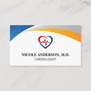 Cardiologist Logo Medical Business Card