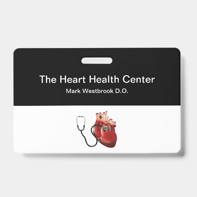 Cardiologist Medical Name Badges Template ID Badge (Front)
