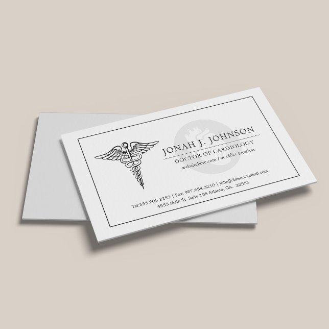 Cardiologist | Minimalist Faded Heart Symbol Business Card (Creator Uploaded)