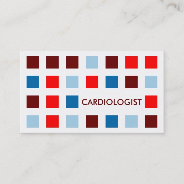 CARDIOLOGIST (mod squares) Business Card (Front)
