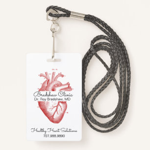 Cardiologist Or Heart Clinic Anatomical Heart ID Badge