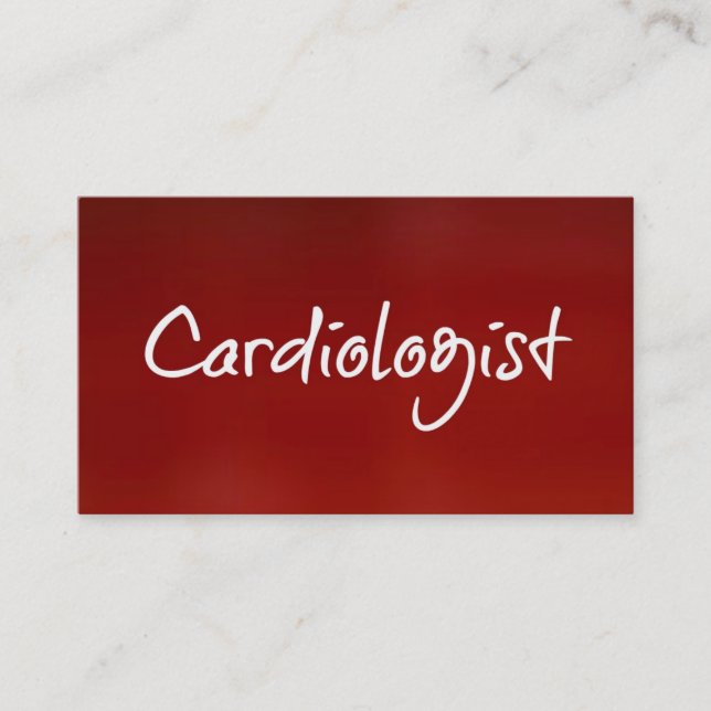 Cardiologist Red Business Card (Front)