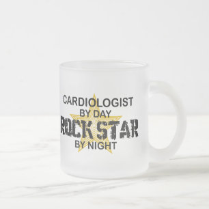 Cardiologist Rock Star by Night Frosted Glass Coffee Mug
