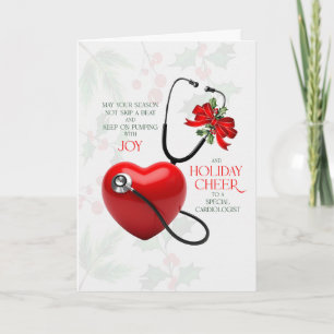 Cardiologist Season Pumping with Joy and Cheer Holiday Card