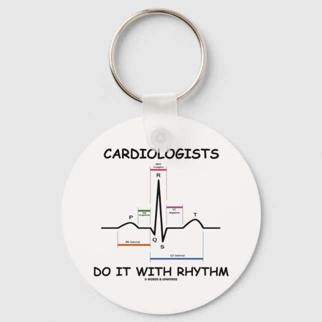 Cardiologists Do It With Rhythm (ECG/EKG) Key Ring (Front)