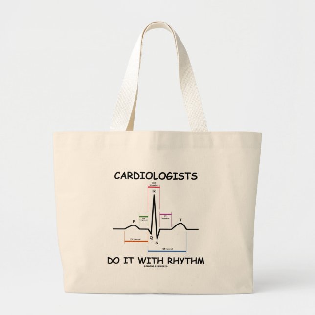 Cardiologists Do It With Rhythm (ECG/EKG) Large Tote Bag (Front)