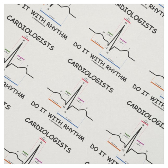 Cardiologists Do It With Rhythm EKG Sinus Rhythm Fabric (Swatch)