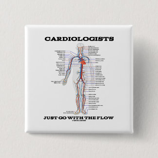 Cardiologists Just Go With The Flow (Circulatory) 15 Cm Square Badge
