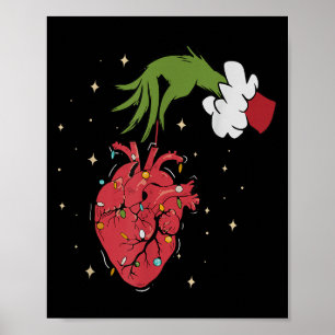 Cardiology Anatomy Hear Christmas Nurse Xmas Pajam Poster