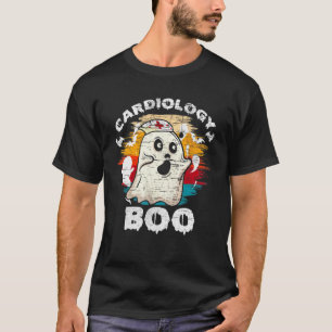 Cardiology Boo Vintage Halloween Ghost Nurse Nursi T-Shirt
