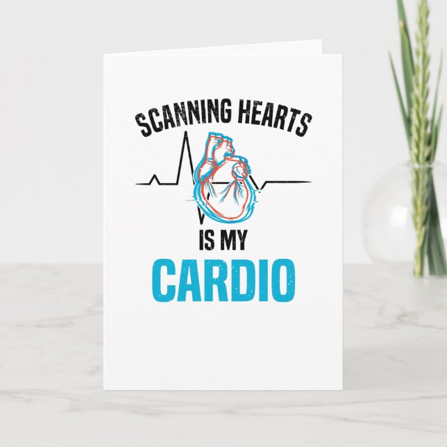 Cardiology Cardiologist Heart Heartchair Heartbeat Card (Front)