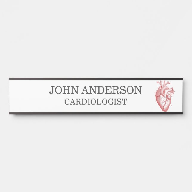Cardiology Cardiologist Red Anatomical Heart Door Sign (Front)