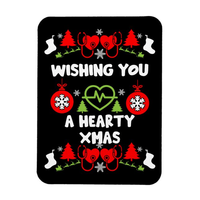 Cardiology Christmas Medical Staff Gifts Magnet (Vertical)