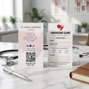 Cardiology Clinic Business Clean Appointment Card