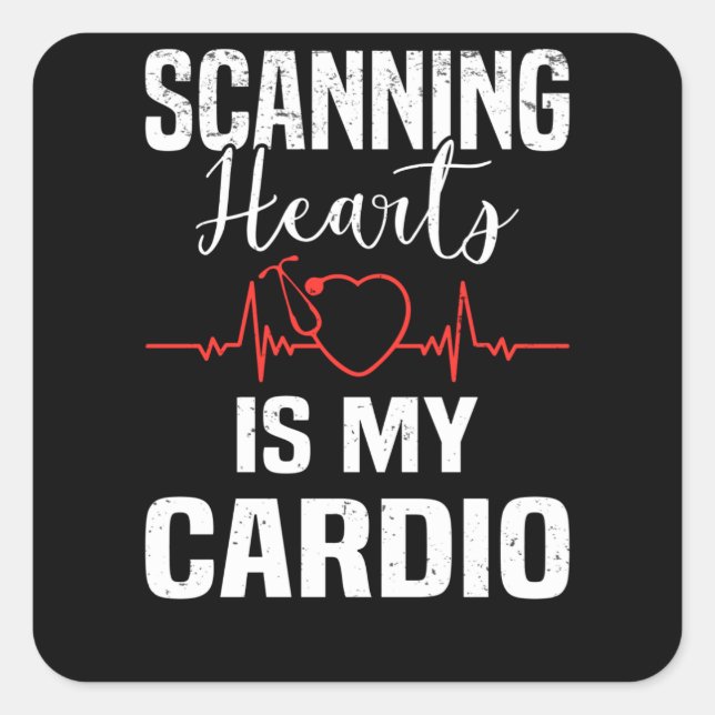 Cardiology Heart Surgery Heartbeat Cardiologist Square Sticker (Front)