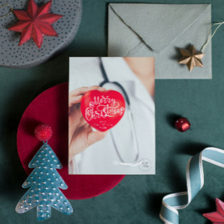 Cardiology Medical Doctor Healthy New Year Xmas Holiday Card
