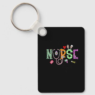 Cardiology Nurse Bunny Nurse Funny Egg Easter Day Key Ring