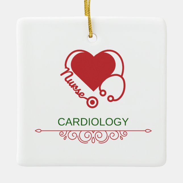 Cardiology Nurse Ceramic Ornament (Front)