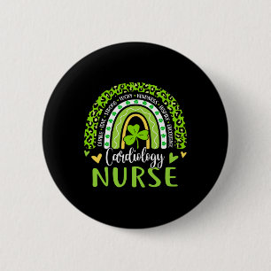 Cardiology Nurse Rainbow St Patricks Day Cardiac N 6 Cm Round Badge