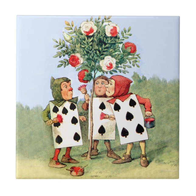Cardmen Paint the Queen Roses in Wonderland Tile (Front)