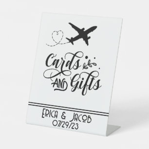 Cards and Gifts Aeroplane Wedding Custom Pedestal Sign