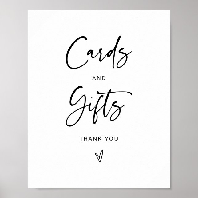 Cards and Gifts Baby Shower Party Decor Sign F201 (Front)