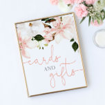 Cards and gifts baby shower sign blush pink floral<br><div class="desc">For more advanced customisation of this design,  simply select the "Customise It" button above!</div>