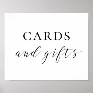 Cards and gifts. Black and white wedding sign