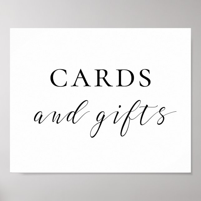 Cards and gifts. Black and white wedding sign (Front)