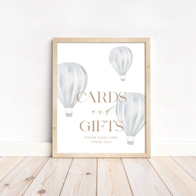 Cards and Gifts Blue Hot Air Balloon Table Sign (Creator Uploaded)