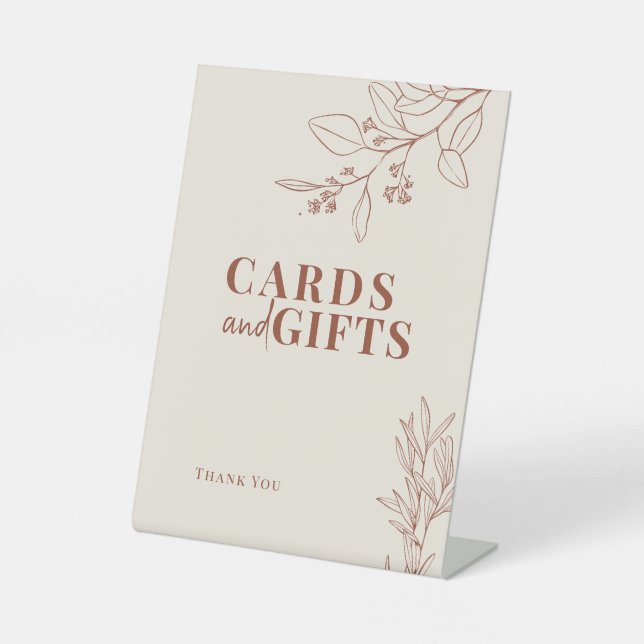 Cards and Gifts Boho Floral Wedding Sign  (Front)