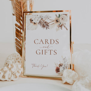Cards and Gifts Boho Pampas Wedding Sign 