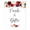 Cards and Gifts | Burgundy Floral Wedding Sign
