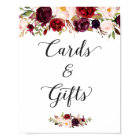Cards and Gifts | Burgundy Floral Wedding Sign