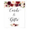 Cards and Gifts | Burgundy Floral Wedding Sign