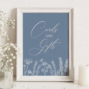 Cards and Gifts Burnt Orange Wildflower Wedding Po Poster