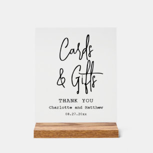 Cards And Gifts Chic Modern Wedding Event Acrylic Sign