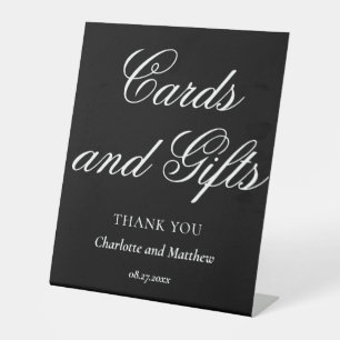 Cards And Gifts Chic Modern Wedding Event Pedestal Pedestal Sign