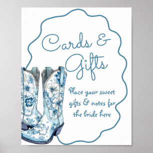 Cards and Gifts Chinoiserie Boots Bridal Shower Poster