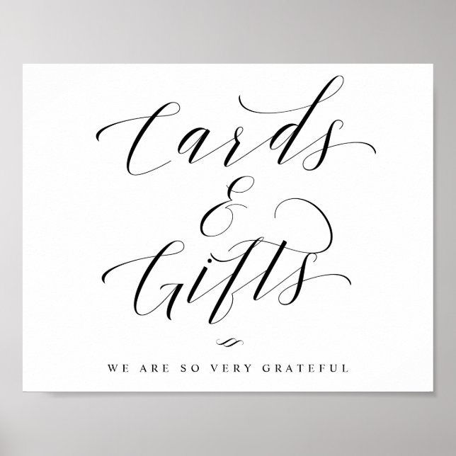 Cards and Gifts Elegant Calligraphy Wedding Sign (Front)