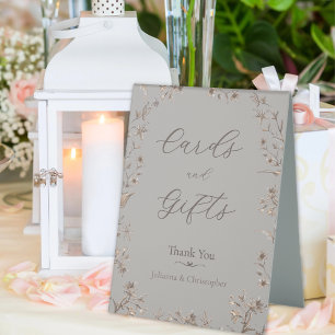 Cards and Gifts Elegant Script Wildflowers Wedding