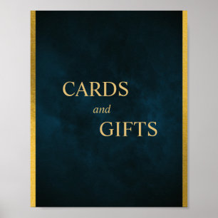 Cards and Gifts Emerald Gold Velvet Wedding Sign