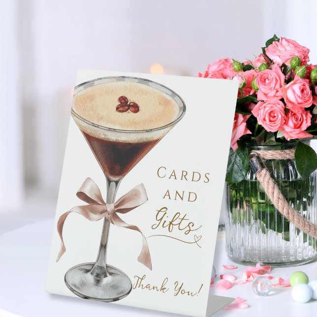 Cards and Gifts Espresso Martini Bridal Shower Pedestal Sign (Creator Uploaded)